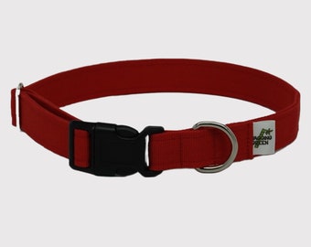 Eco Friendly Bamboo Double Layer Buckle Collar - Berry (Red)
