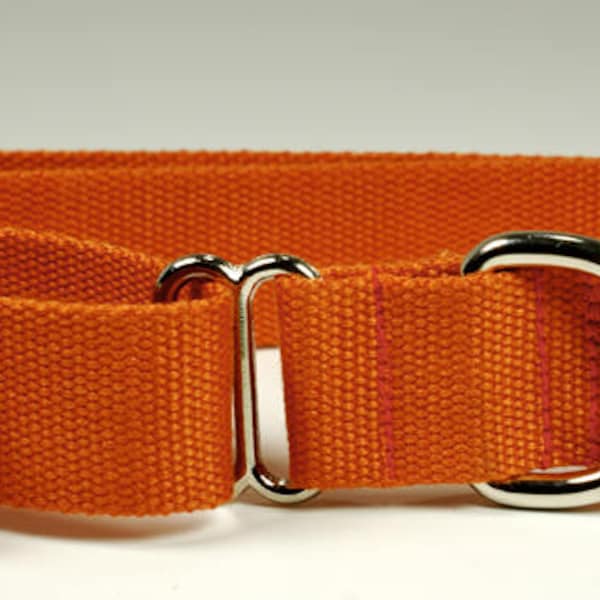 Eco Friendly Bamboo Single Layer Martingale Dog Collar - Falling Leaves (orange)