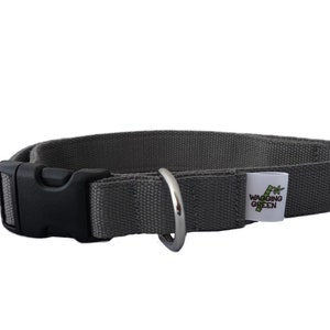 Eco Friendly Bamboo Double Layer Dog Collar - Pebble Grey