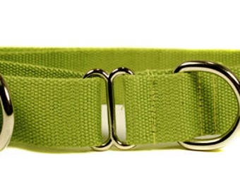 Eco Friendly Bamboo Single Layer Martingale Dog Collar - Bamboo Zen (green)