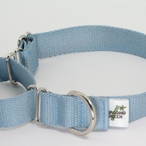 Obroża dla psa Martingale Bamboo – Aqua Grey – Regulowana – Miękka – Ekologiczna – Jednowarstwowa – 2,5 cm szerokości