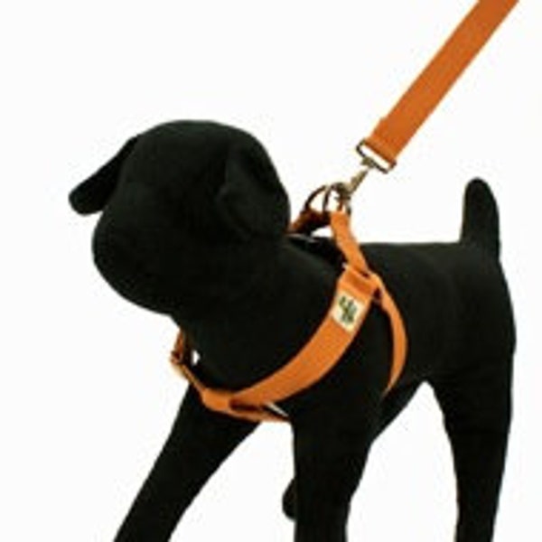 Eco Friendly Bamboo Single Layer Step-In Dog Harness – Falling Leaves (orange)