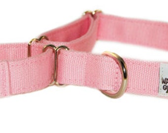 Eco Friendly Bamboo Single Layer Martingale Dog Collar - Seashell (pink)