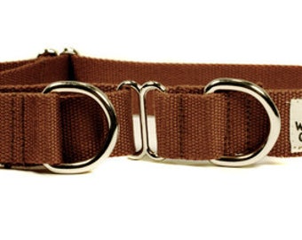 Eco Friendly Bamboo Double Layer Martingale Dog Collar – Tree Bark brown
