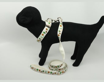 Bamboo Leash And Martingale Collar Set - Eco Dog (green and brown)