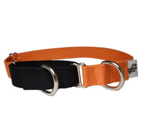 Eco Friendly Bamboo Holiday Series Martingale Dog Collar - Spooky (black / orange)