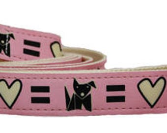 Eco Friendly Bamboo Pet Leash - Save the Earth 'Love Dog' (Pink and Natural)