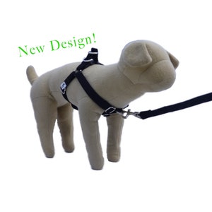 Eco Friendly Bamboo &#39;Dual Clip&quot; Step-In Dog Harness - Midnight (Black)