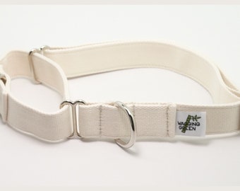 Eco Friendly Bamboo Double Layer Martingale Dog Collar – Natural