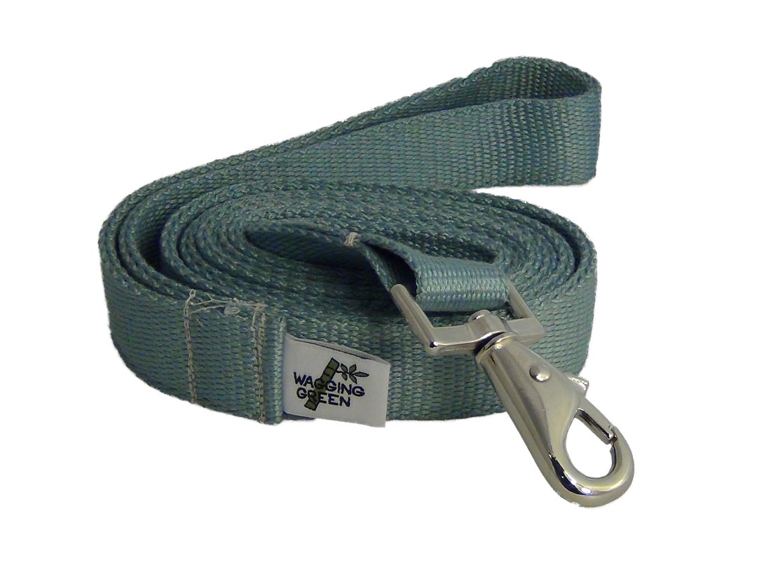 Eco Friendly Bamboo Double Layer Dog Leash Aqua Grey 1 Width Etsy