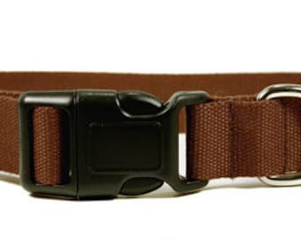 Eco Friendly Bamboo Single Layer Buckle Dog Collar - Tree Bark (brown)