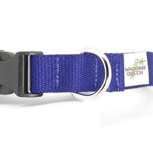 Eco Friendly Bamboo Single Layer Buckle Dog Collar - Deep Sea (blue) 1&quot; Width