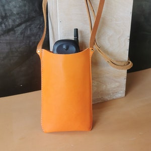 Orange, phone bag, crossbody phone bag, leather phone bag, cell Phone bag, Phone case bag, crossbody phone lanyard, sunglasses bag