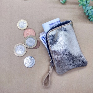 Leder-Zip-Karten-Geldbörse, Leder-Geldbörse, Karten-Brieftasche, Leder-Münzgeldbörse, personalisiertes Geschenk, Silber-Brieftasche, das perfekte Geschenk, limitierte Auflage
