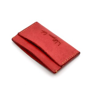 Billetera de cuero rojo, billetera de cuero, billetera de bolsillo, regalo de hombre, regalo de mujer, billetera de notas, billetera, billetera de cuero
