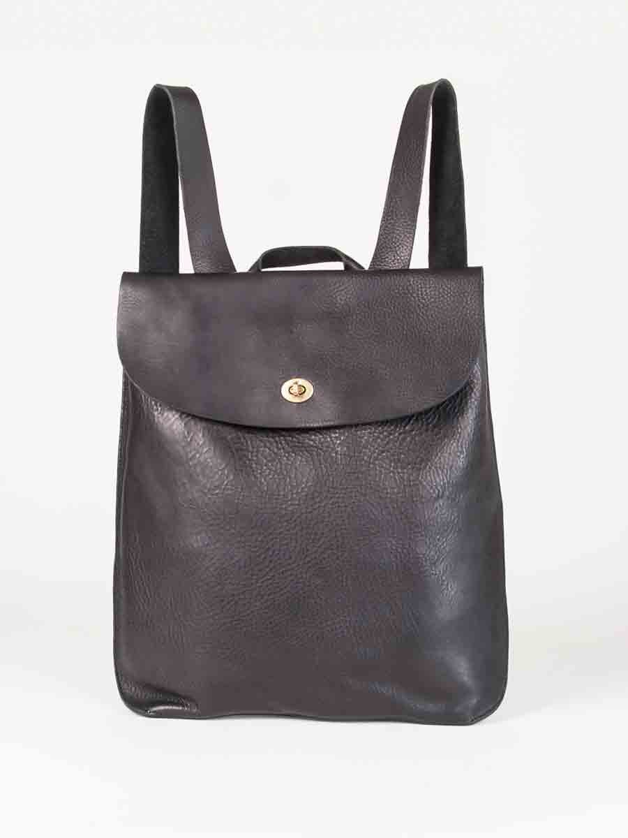 small black leather rucksack
