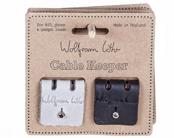 Cable Keepers no. 2, leather cable tidy, cable ties, cable organizer, gift for him, useful gift, stocking filler, christmas gift