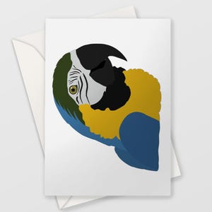 Parrot Art Card: Blank All Occasions Greeting Card
