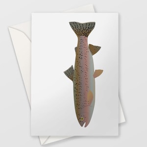 Birthday Card, Food Card, Fish Card, Card for him, Trout Card, Animal Card, Freshwater Fish, Greeting Cards, Fisherman, Rainbow Trout