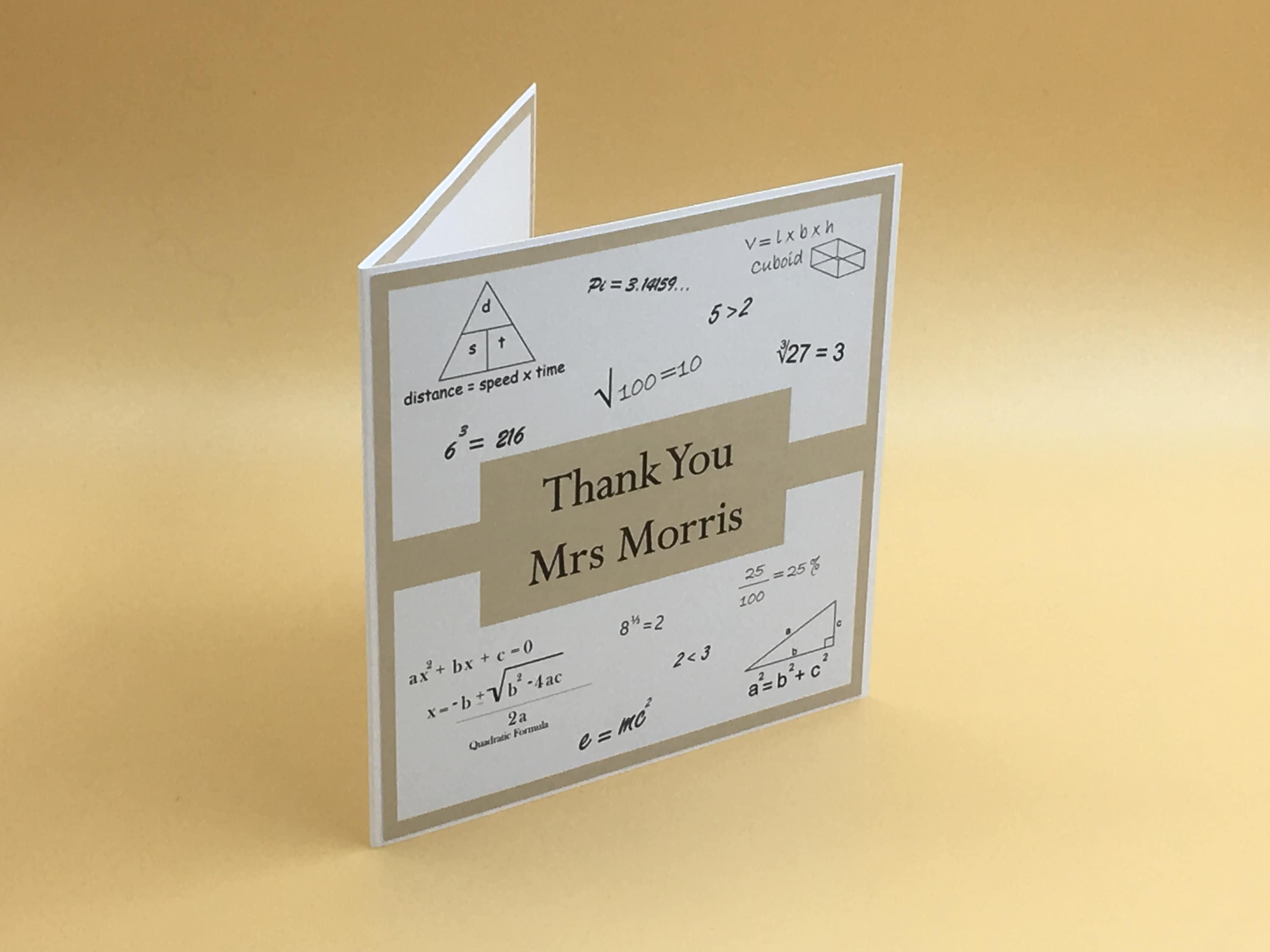 Math Teacher Card Maths Teacher Thank You Personalised Etsy