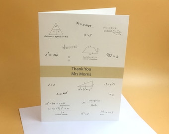 Math Teacher Card, Maths Teacher Thank You, Personalised, Maths Teacher Retirement, Math Teacher Thank You, Teacher Appreciation, Maths