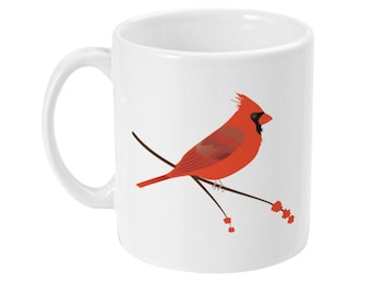 Cardinal Mug, Bird Mug, Nature Mug, Cardinal Art, Cardinal, Coffee Lover, Bird Lover Gift, Tea Mug, Stocking Filler, Cardinal Gifts