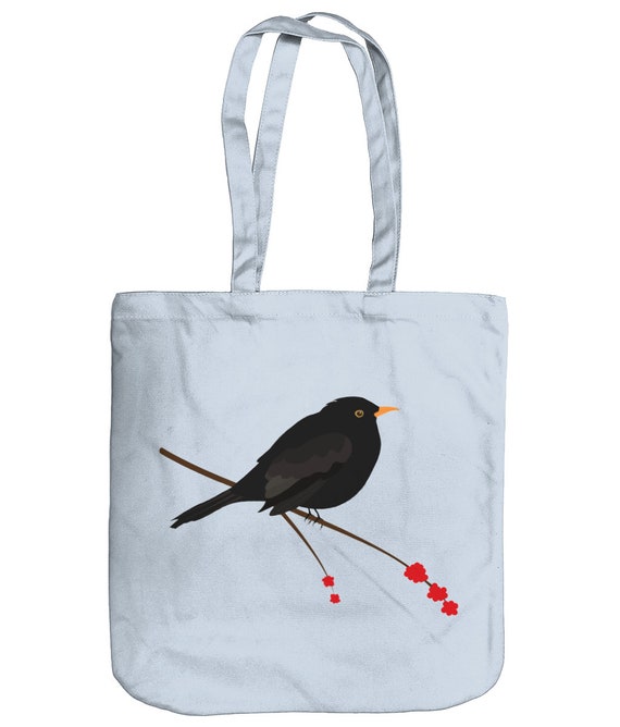 Foldaway Reusable Cotton Bag Love Bird ART Illustrated Shopping Bag Bag for Life Tote