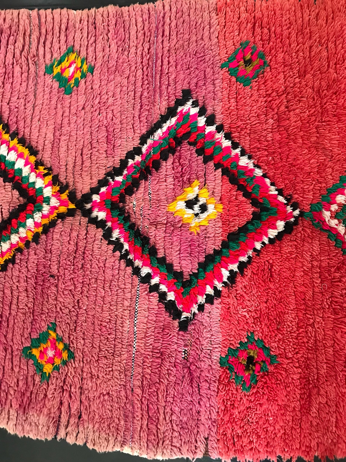 SCARLET Vintage Moroccan Boujad Rug Atlas Mountains Area Etsy