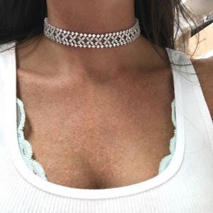 Diamond Choker Necklace Diamond Choker Bridal Diamond Choker Bridal Choker Necklace Flower Diamond Choker image 1