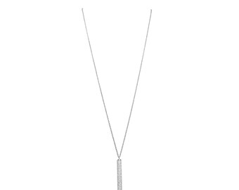 Vertical Bar Necklace | Sterling Silver Vertical Bar Necklace