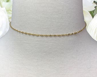 Dainty Choker Necklace | Sterling Silver Single Strand Choker | Sterling Silver Choker Necklace | Choker | Dainty Choker