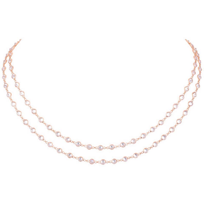 Sterling Silver Swarovski Crystal Diamond by the Yard Necklace