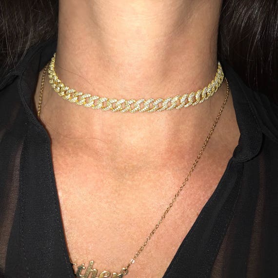 Chain Link Choker Cuban Link Cuban Chain Choker - Etsy