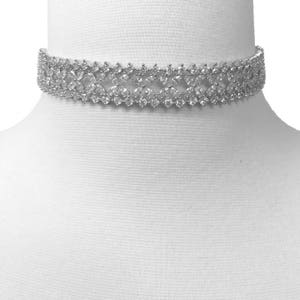 Diamond Choker Necklace Diamond Choker Bridal Diamond Choker Bridal Choker Necklace Flower Diamond Choker image 4