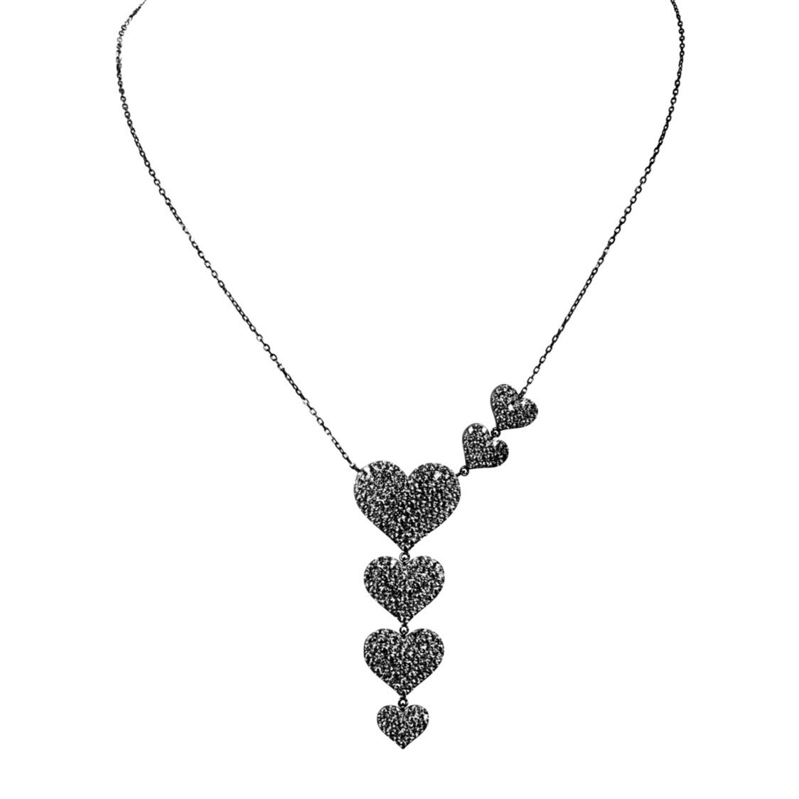 Hearts Lariat Necklace Cascading Hearts Hearts Necklace Hearts Hearts