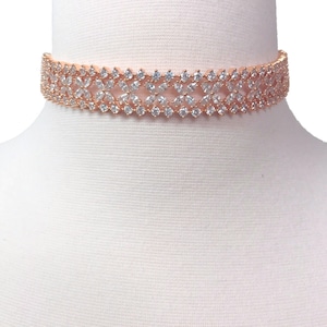 Diamond Choker Necklace Diamond Choker Bridal Diamond Choker Bridal Choker Necklace Flower Diamond Choker image 6