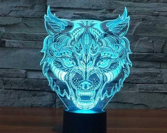 wolf lamp etsy
