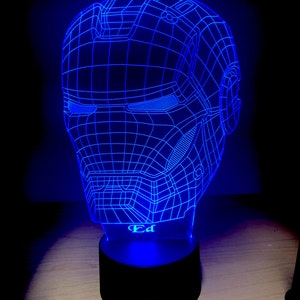 Iron Man Smart APP Control 3D Illusion Night Light Bluetooth,Music,7&16M Color Mobile App,Can be personalised