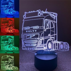 Lampe led 3D Camion Scania, semi, veilleuse, chevet, néon, déco