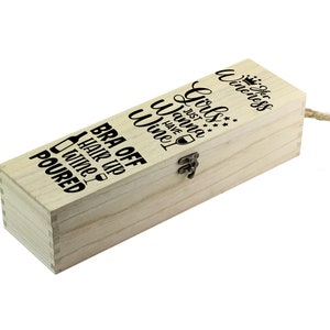 Personalised Wooden Wine Box Holder Custom Engraving Birthday Anniversary