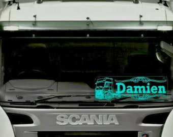 Custom Engraved Name Plate For Lorry/Truck Cabin - 12V USB LED Light With RGB Control, UK Made