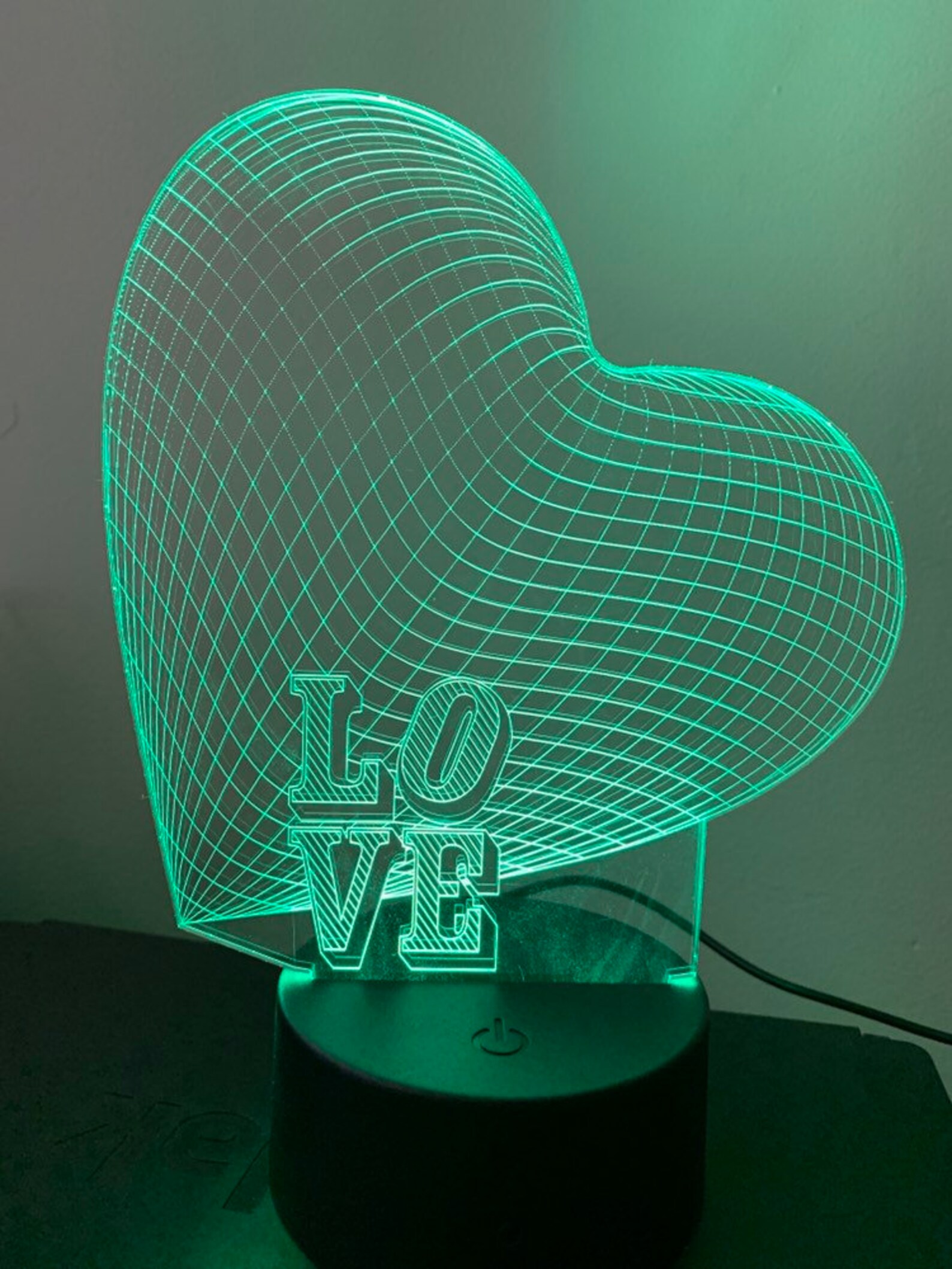 Personalized Heart LED Lamp, 3D Illusion Night Light, Bluetooth APP ...
