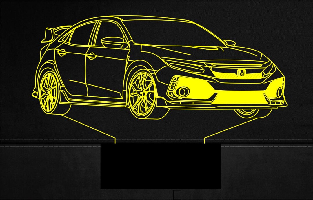 Type-R Civic Personalized 3D Illusion Smart APP Control 3D Etsy 日本