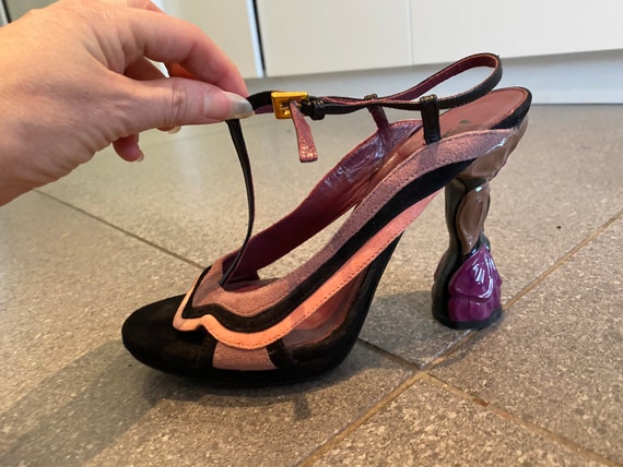 Incredible Sculptural Prada Suede Sandals