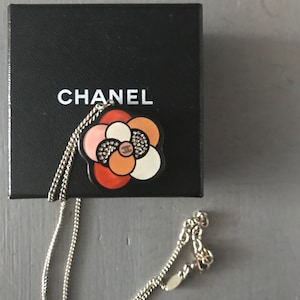 Textured CC Logo Button Necklaces - Gold or Silver - Designer