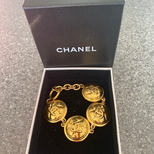 Chanel Gold Tone Clover CC Logo Bracelet 1983 - The Vintage Concept