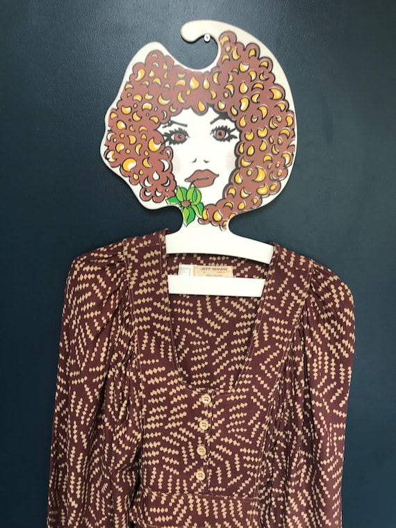 1970s original Jeff Banks button up dress with ove