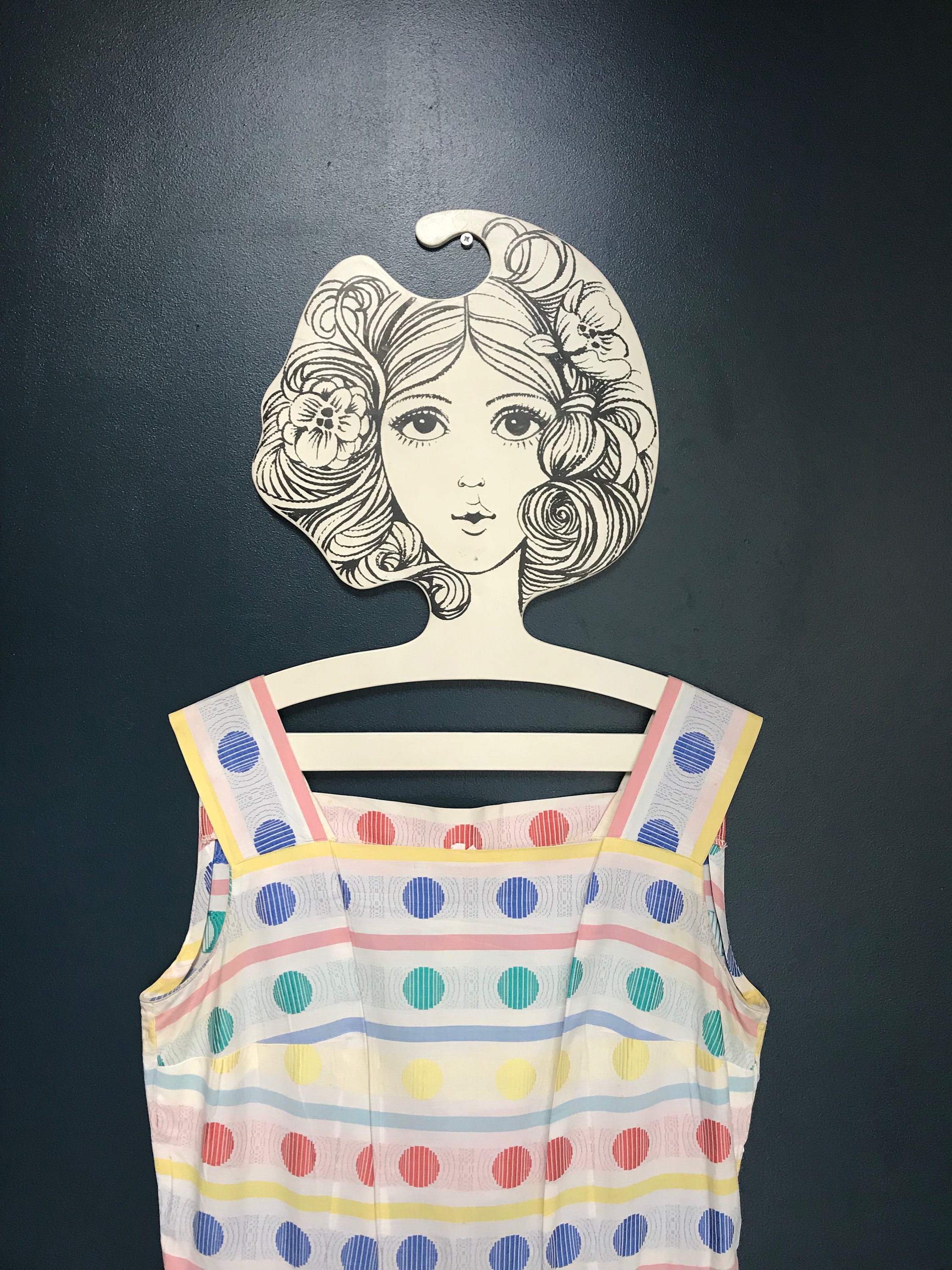 Image of Exquisite Handmade Dotty S Circle Print Sun Dress With Pleated Skirt, Uk