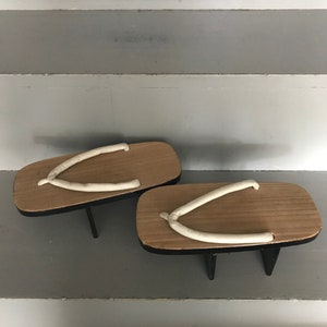 Vintage Collectible Japanese Geta Shoes, Wooden Platform Sculptural ...