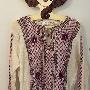 トップス Dead stock vintage embroidered tunic Deadstock White Embroidered Tunic Selected by Cherry | Free